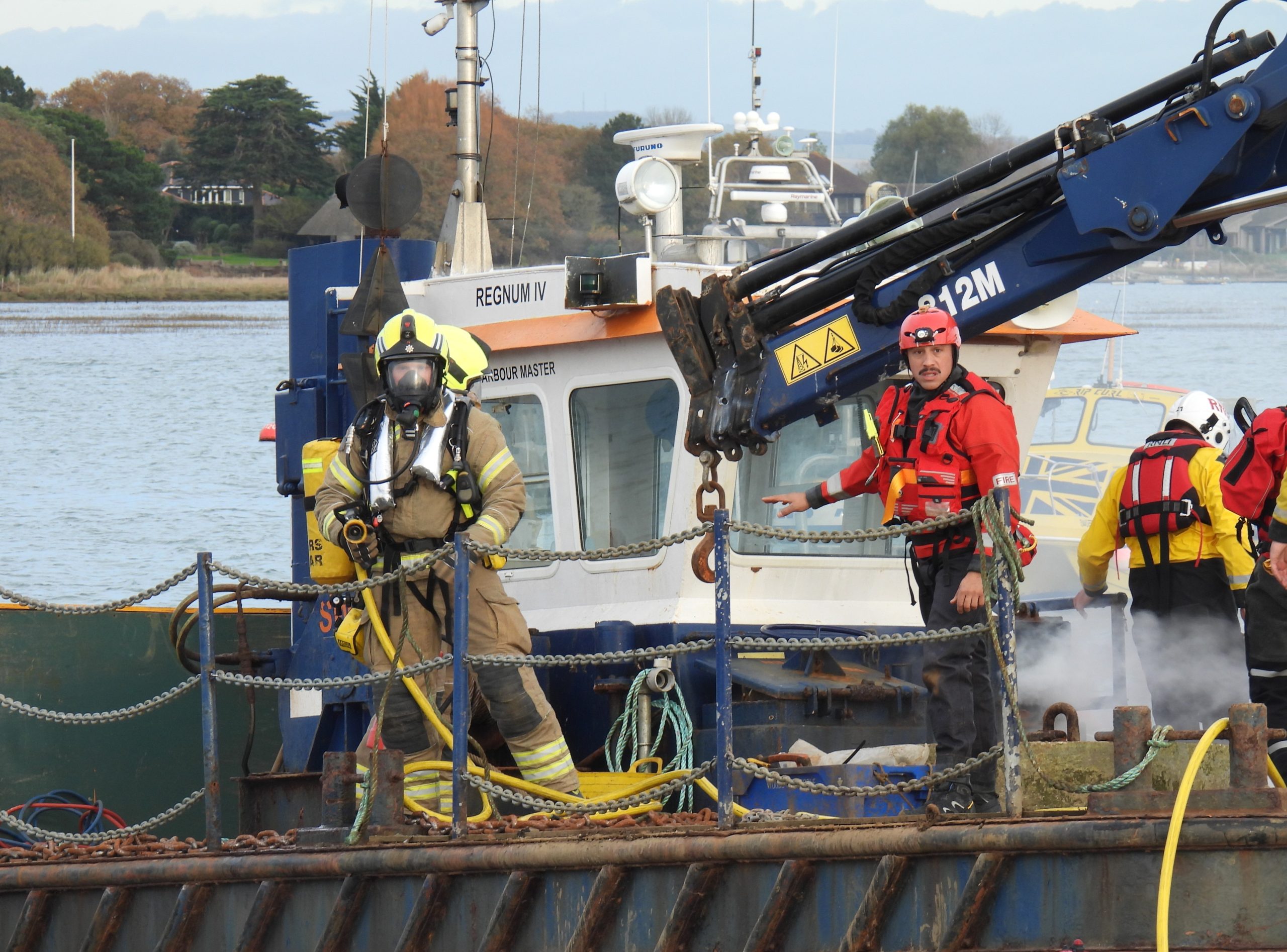 West Sussex Fire Service join Chichester Harbour Conservancy for Emergency Training Exercise.